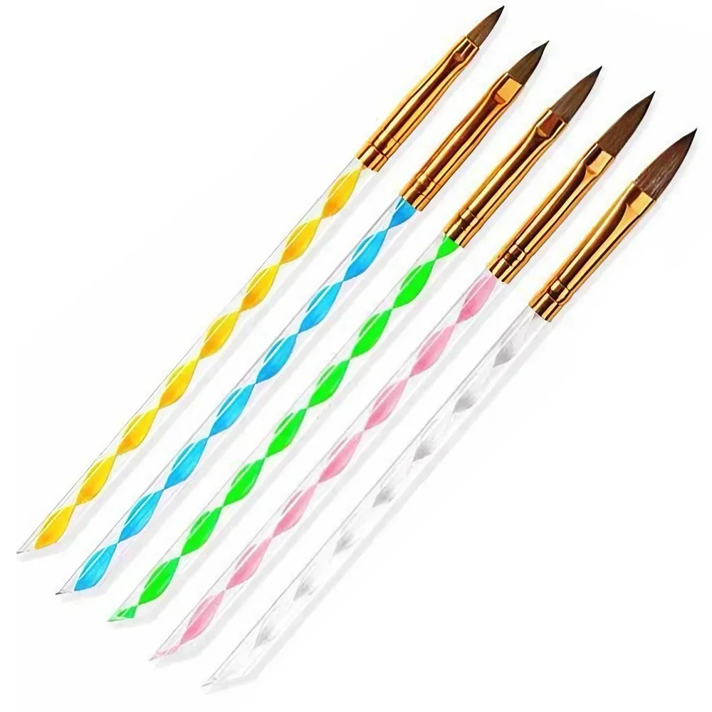 5 個プロフェッショナルアクリル液体ネイルアートキットブラシ付き UV ジェルアクリルパウダーマニキュア DIY ツールネイルデザイン用