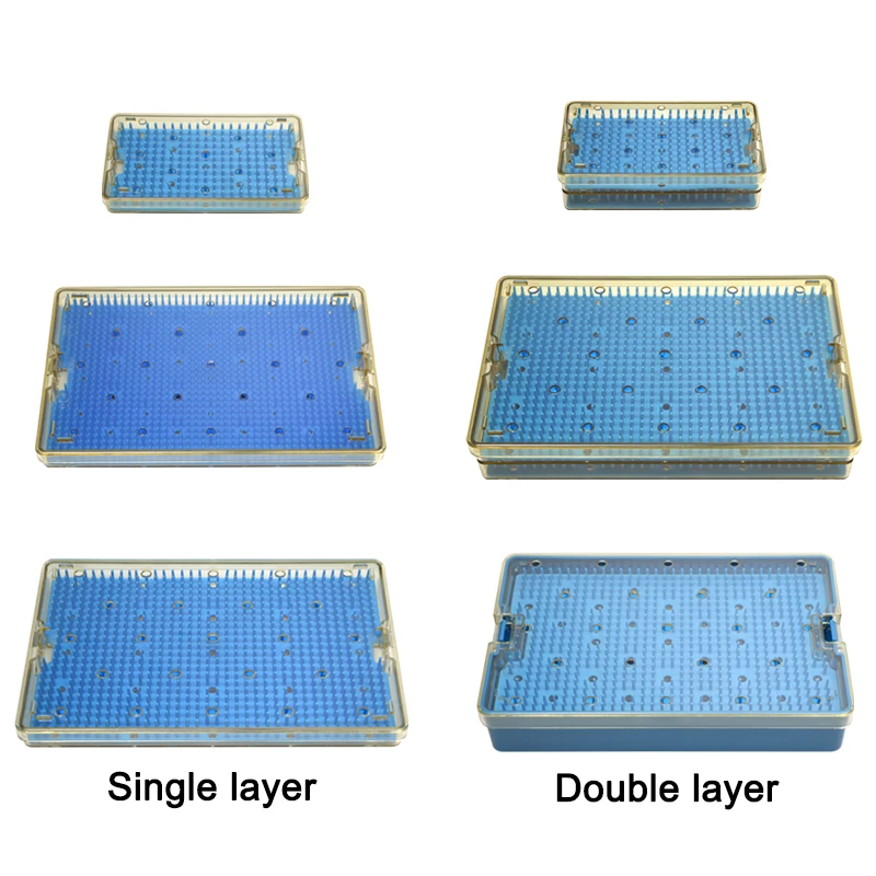 

GREATLH Sterilizing Trays Box Autoclave PPSU with Silicone Pad Single/double Layers Ophthalmic Dental Orthopedic Instruments
