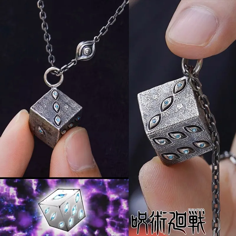 Jujutsu-ヴィンテージペンダント付きネックレス,アニメファッションチェーン装飾,クリエイティブなコスプレジュエリーギフト,刑務所の領域,gojo satoru