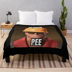 TF2 - Go Ahead Pee Classic . Throw Blanket Picnic Fluffys Large Furry halloween Sofa Quilt Blankets