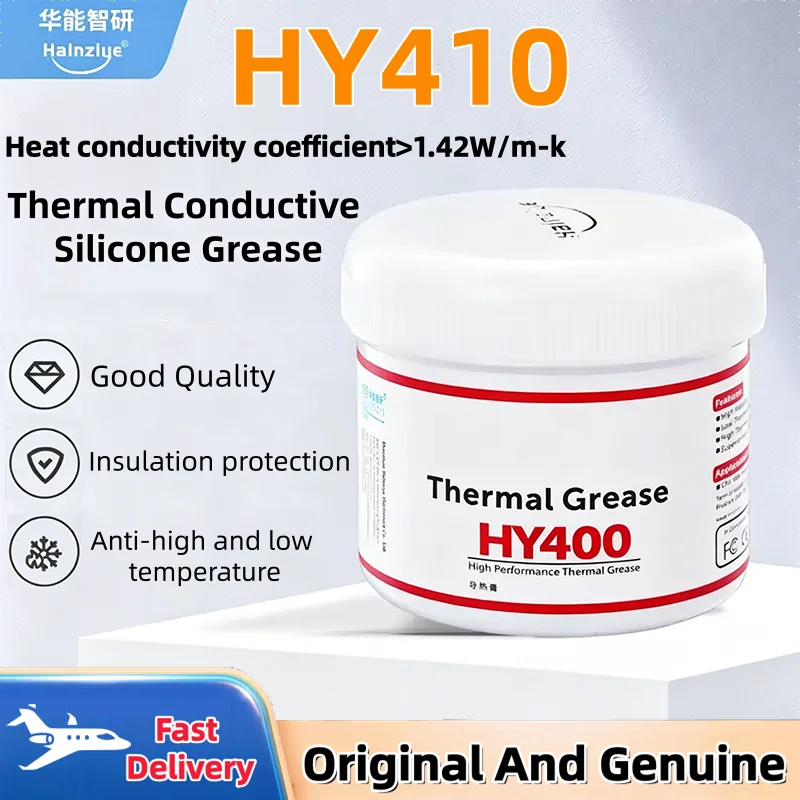 Original Halnziye HY-410 White Thermal Paste LED CPU-Specific Thermal Silicone Grease, High-Temperature Resistant