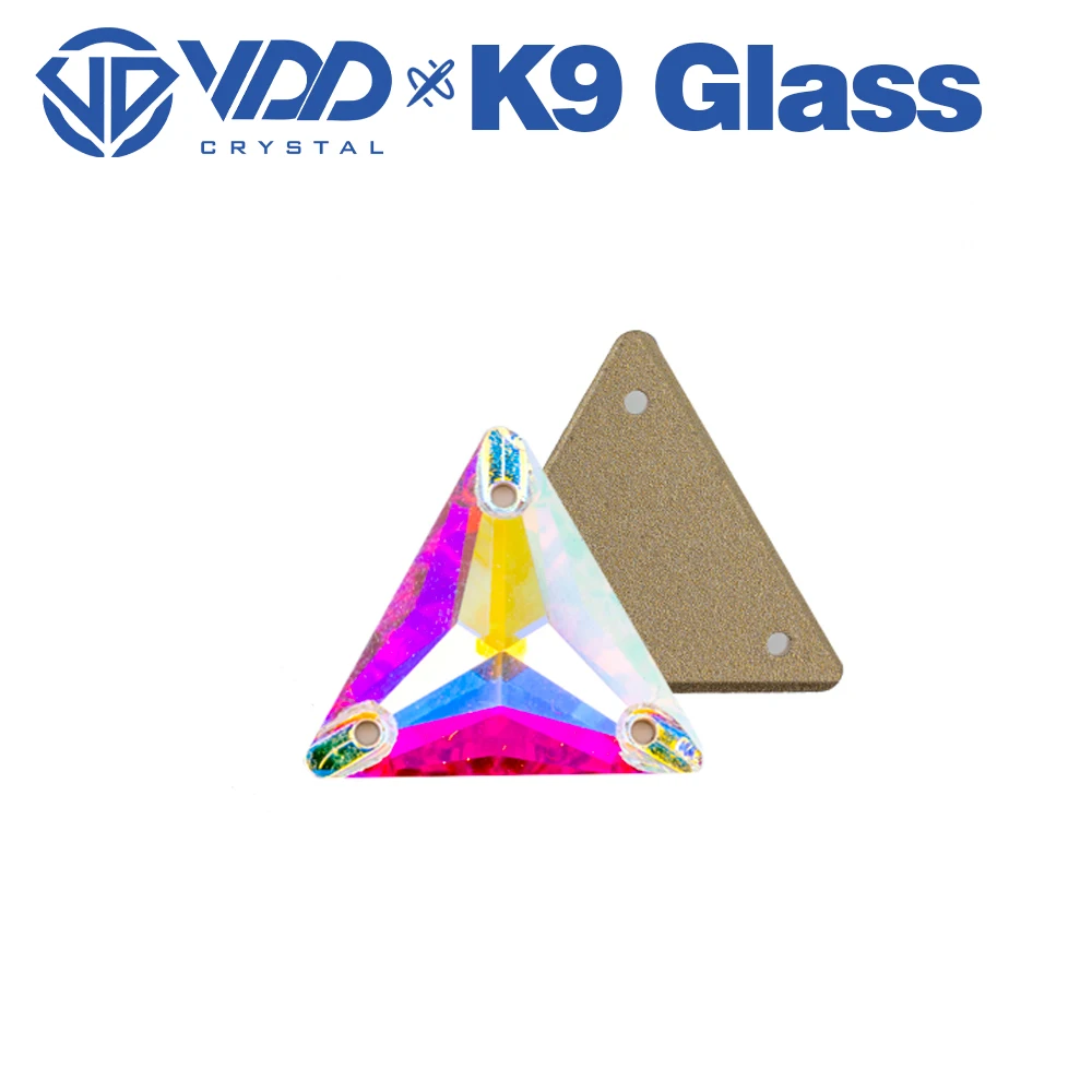 VDD S255 Kristall AB Dreieck Hochwertige K9-Glas-Applikationssteine, Kristall-Flachsteine zum Aufnähen für Kleidungsdekorationen – Detail 4