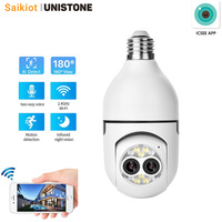 Saikiot ICSEE Dual Lens E27 Bulb Camera Dual Light  4MP 360 Bulb Panoramic WIFI Camera Auto Tracking PTZ Bulb Camera
