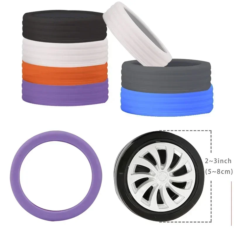 8PCS Travel Luggage Roller Rubber Cover Silent Trolley Wheel Accessory Protective Cover Suitable for Dualwheel Luggage