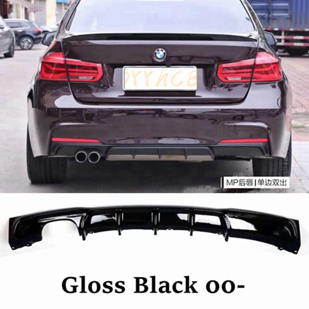 For BMW 3 Series F30 F31 M Tech M Performance Rear Diffuser M3 Diffusor ABS Gloss Black  Sport Accessory 2012-2019