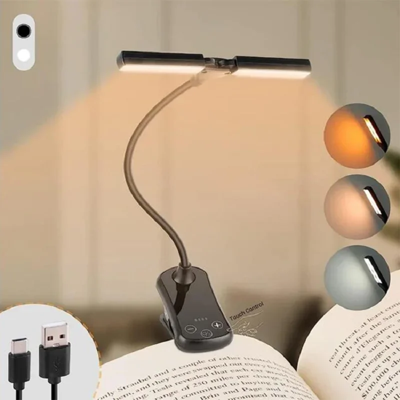 

Новинка, 3 цвета, 8 яркостей, 14 яркостей, Usb-зарядка, портативная лампа для чтения, мини-Настольная лампа для чтения