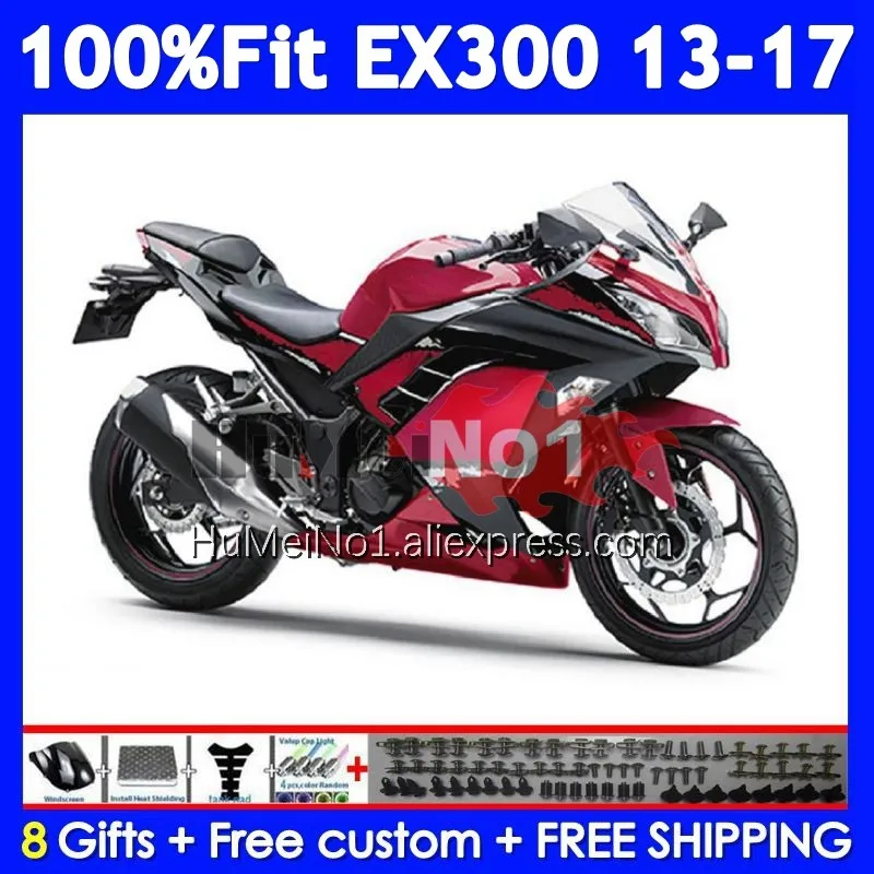 Fairing For KAWASAKI NINJA ZX3R EX 300 R 300R CC 2013 2014 2015 Glossy red 2016 2017 234No.27 EX300R EX300 13 14 15 16 17 Body