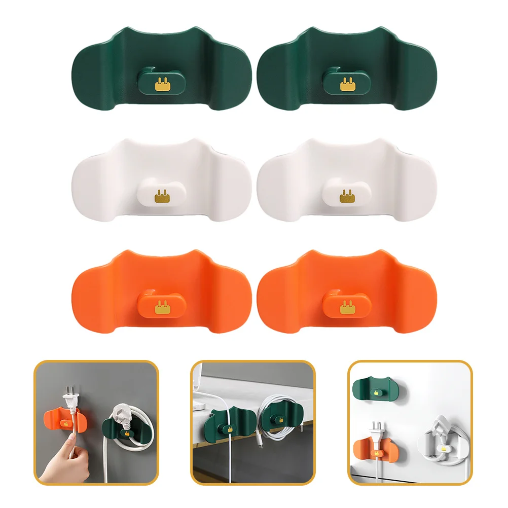

6pcs Cable Winders Adhesive Organizers No Punching Holder For Kitchen Wire Management Clips Cord Keepers Power Cord Holders