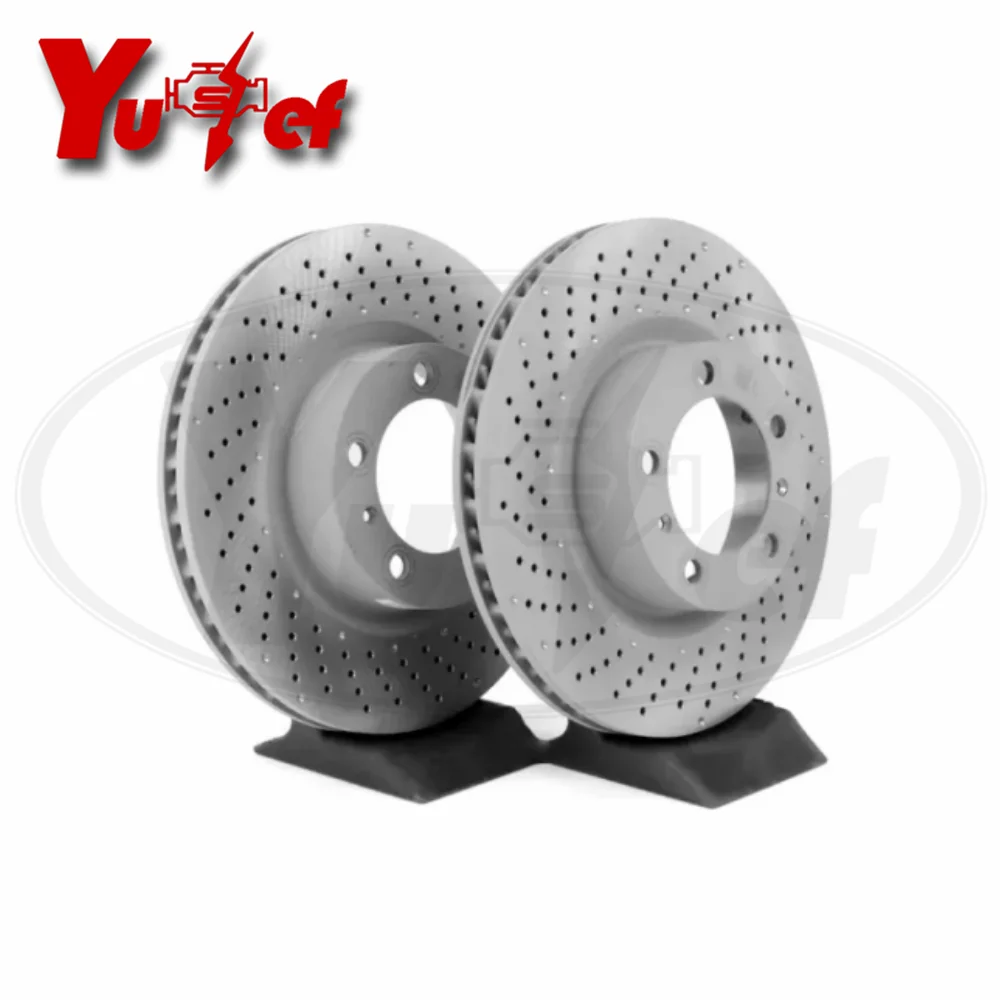 Pair Front Brake Disc for Porsche 911 3.8T OEM 99735140101 99735140201 99735140100 99735140200