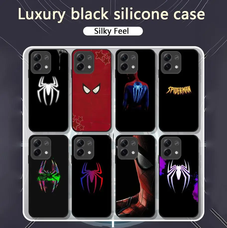 Power Spider logo design Phone Case For Xiaomi Redmi Note 13,12,11, 10 Pro Plus S,  5G, 12S, Soft Black Phone Cover