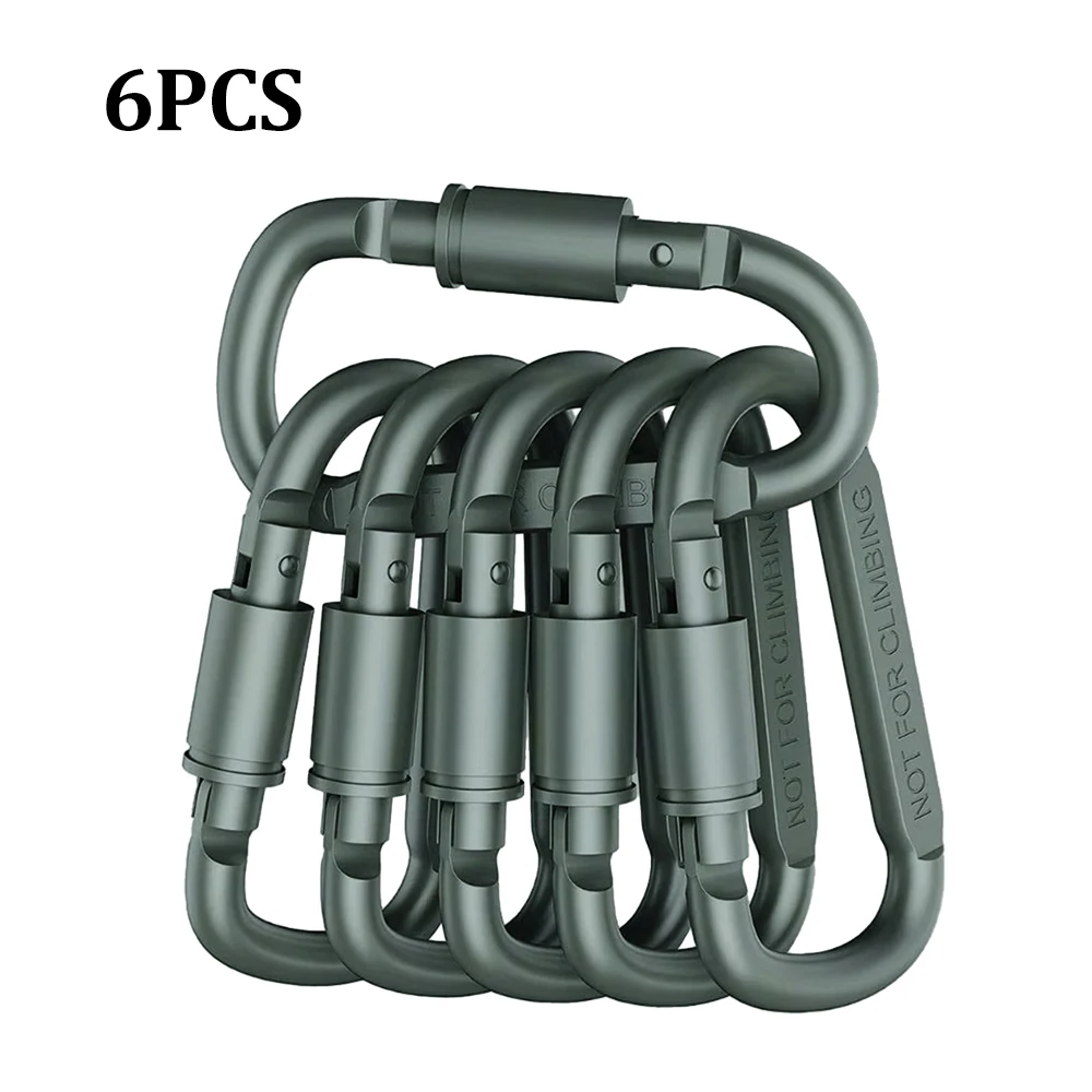 4/6PCS Metalen Gesp Set voor Sleutel Camping Survival EDC Outdoor Sleutelhanger Clip Legering Aluminium Tactische Caribiner haak Karabijnhaken