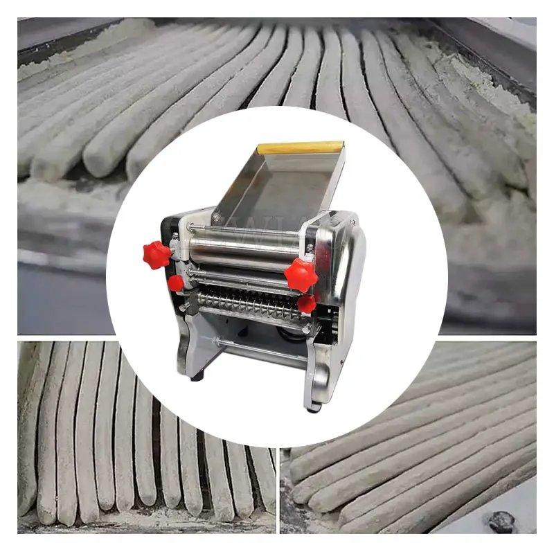 Commercial Kneading Noodle Machine Electric Dough Roller Press Desktop Pasta Chin Cutter