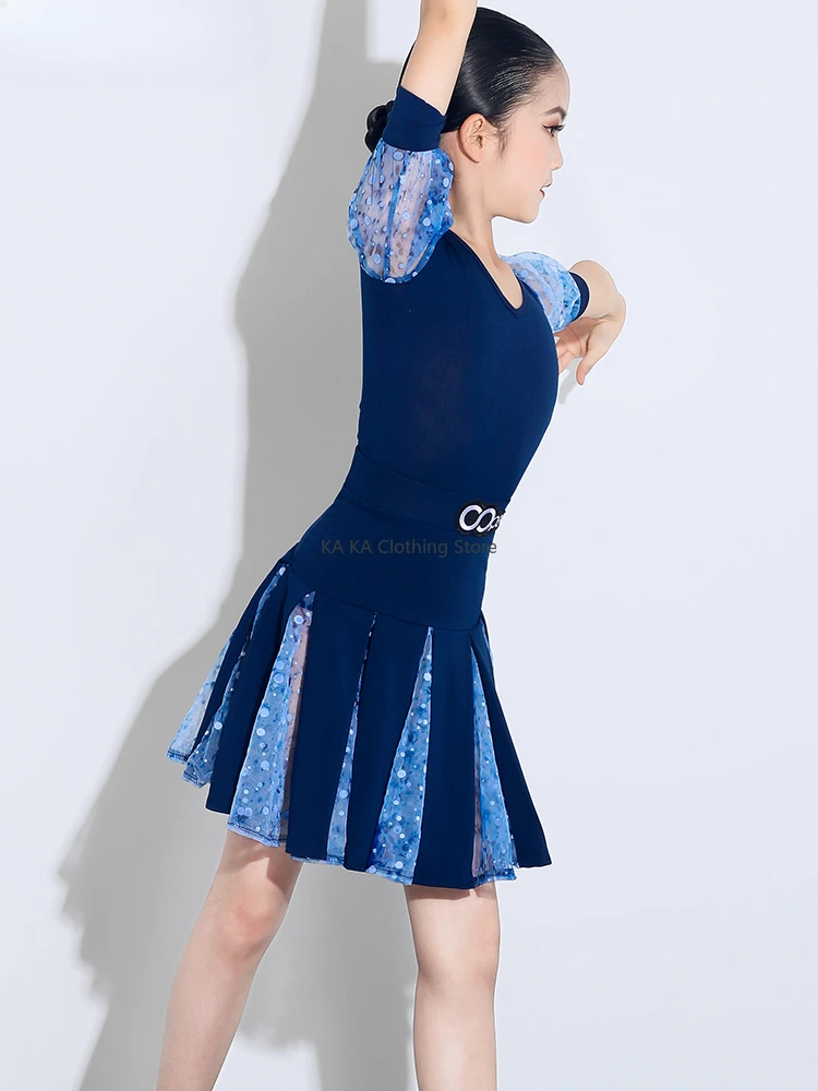 فستان الرقص اللاتيني للفتيات ، رومبا التانغو ، فساتين الرقص في قاعة الرقص ، ملابس التدريب اللاتينية ، فستان المنافسة للأطفال