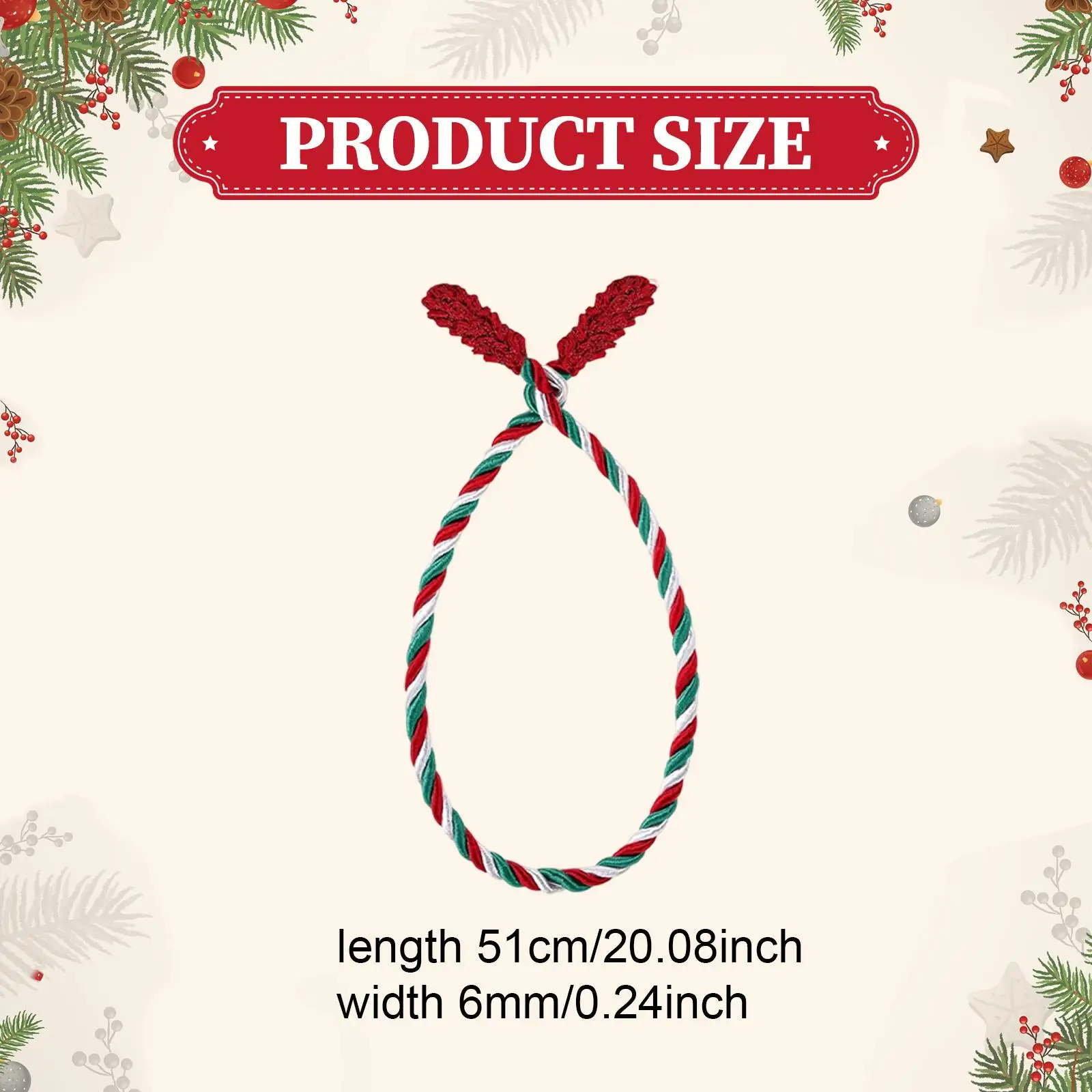 6x Garland Ties Home Decoration Attachments Ornaments Decorative Twist Ties Reusable for Stairway Railing Wreaths Stockings