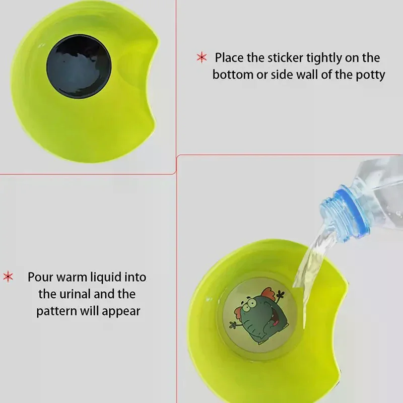 Color Changing Toilet Sticker Thermochromic Toilet Sticker Urinal Training Waterproof Color Changing Sticker for Kid Potty