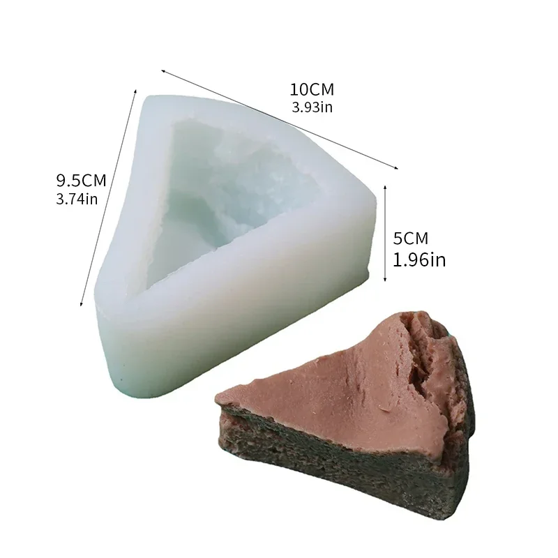 1Pc Simulation Triangle Cake Aromatherapy Candle Mold Baked Dessert Handmade Internet Red Bread Silicone Mold New