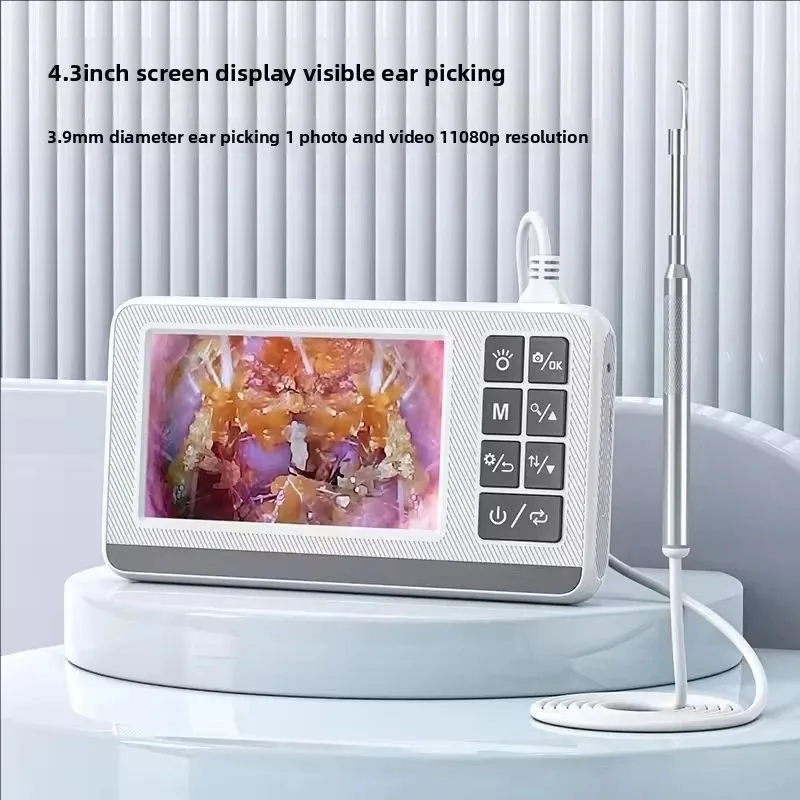 

4.3Inch 2MP 3.9mm EarPick Endoscope Camera Ear Wax Removal Otoscope Inspection Earscope Cleaner Ear Camera