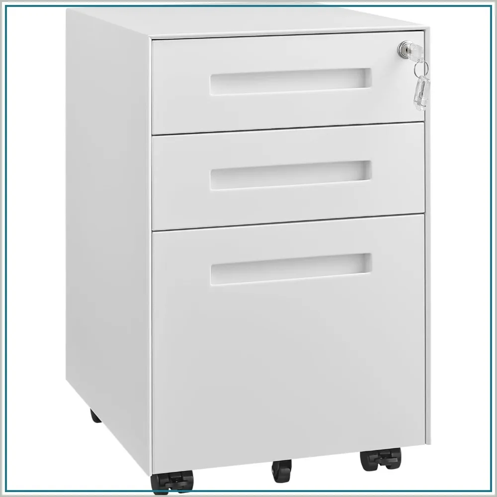Fully Assembled Home Office Filing Cabinet with Lock