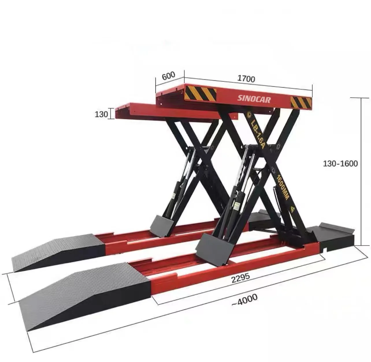 

1.6m 4000kg Hydraulic Scissor Car Lift With CE Certification Four Cylinders Scissor Lifting Platform