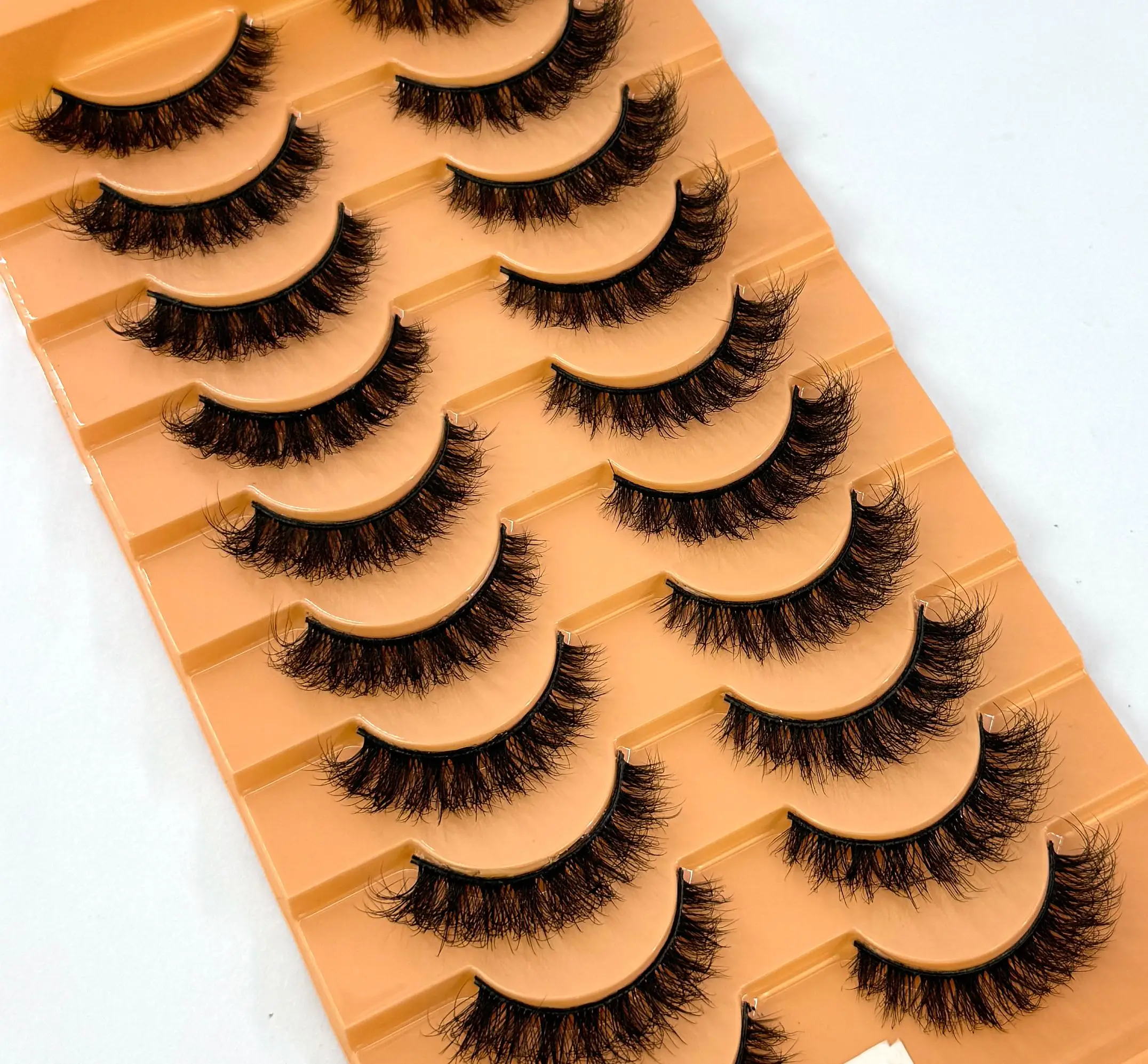 10 par rzęs w rosyjskie paski, puszyste sztuczne rzęsy z norek, rzęsy 3D, rosyjskie kręcone rzęsy, sztuczne rzęsy