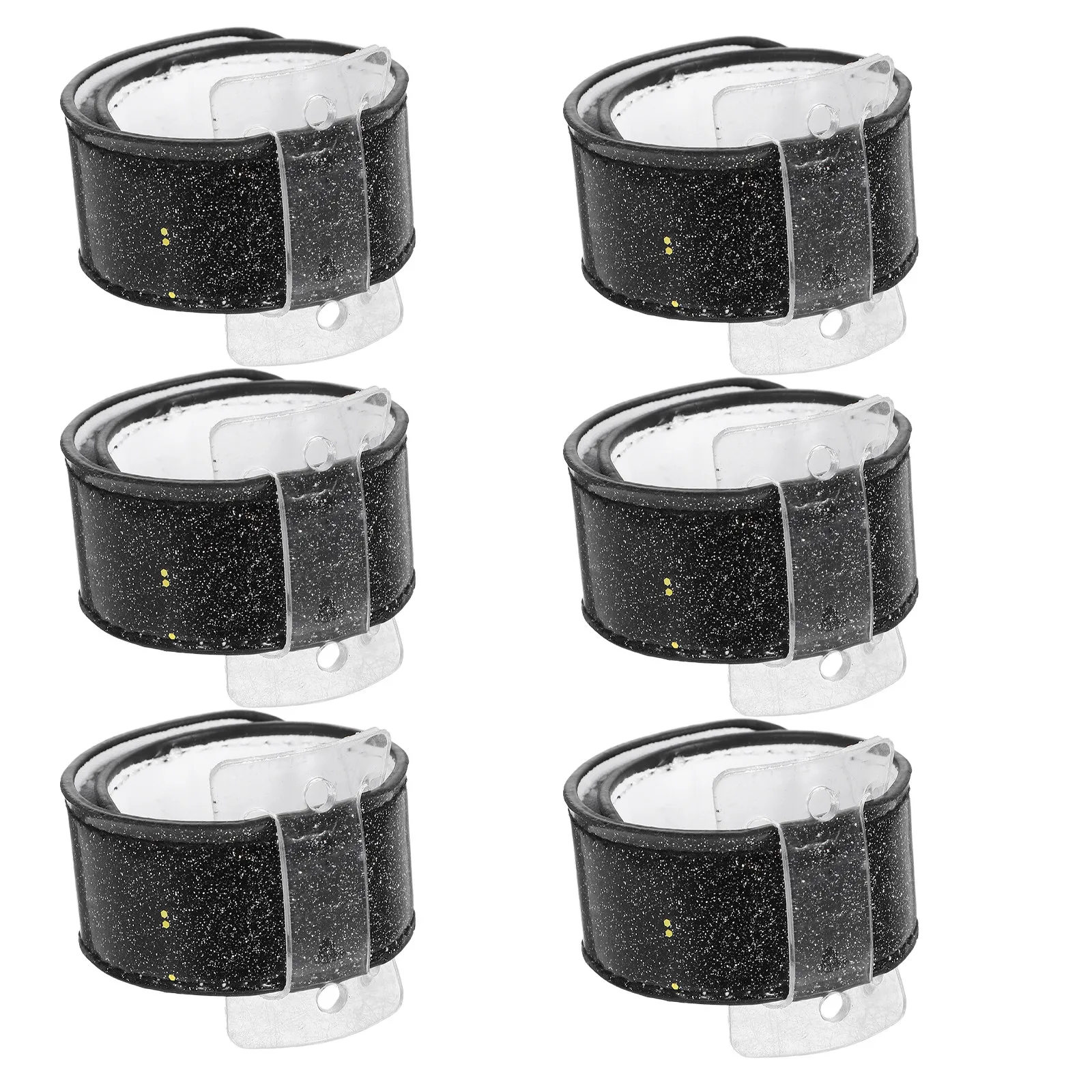 6Pcs Slap Corsage Wristlet Bracelet Glitter Base Adjustable Snap Closure Floral DIY Wedding Prom Flower Wrist Band