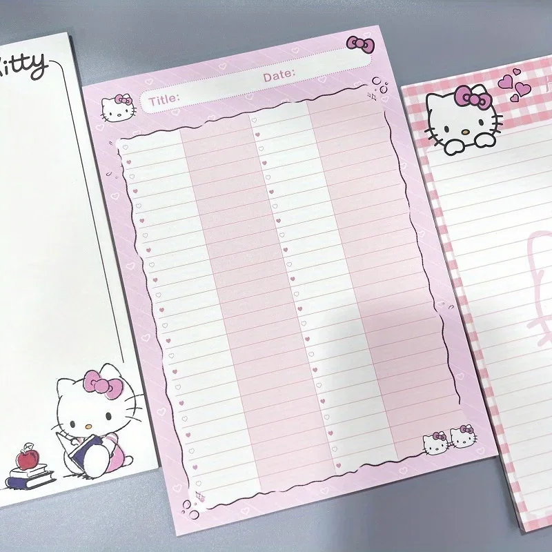 30 Pages Kawaii Anime Sanrio Hello Kitty Paper Book B5 Book Tearable Learning Paper Draft Note Word Book Stationery Supplies