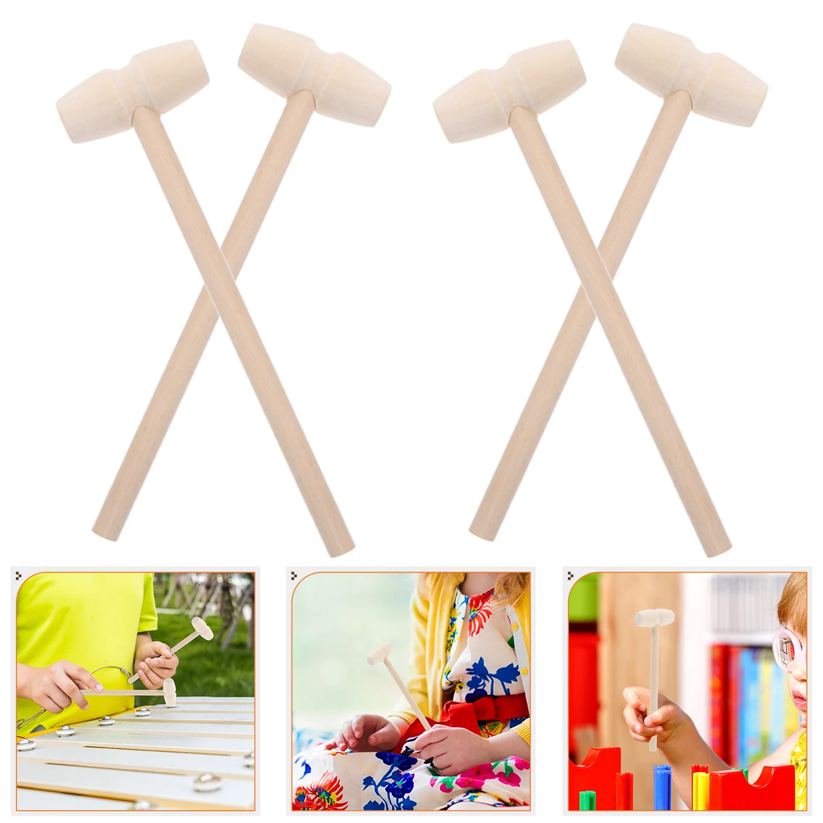 Mini mazos martillos de madera para niños, herramientas de entrenamiento, ligero, fuerte, cómodo mango ergonómico, seguro, 10 Uds.