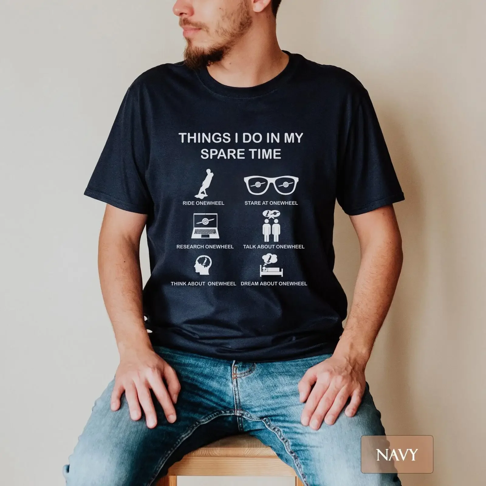 Things I Do In My Spare Time Onewheel Funny T Shirt Rider Float Life for Owner vintage Washed Soft Comfortable Breathable