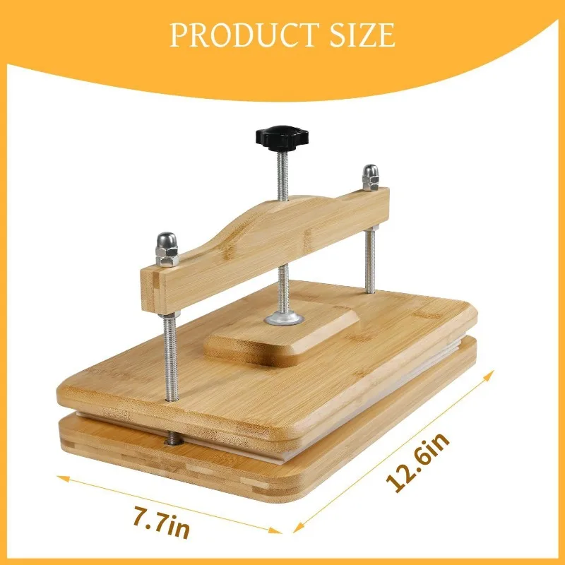 "AAAN Wooden Book Press 14.2x8in - Even Pressure Bookbinding Tool for DIY Handmade Books & Repair, Craft Enthusiasts"