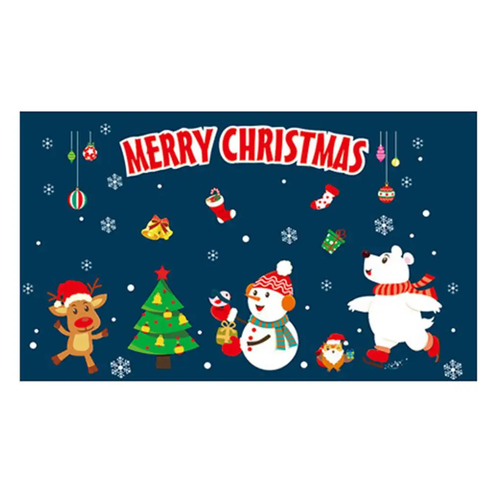 Christmas Wall Sticker Santa Claus Snowmen Wall Decal Waterproofing Window Shop Glass PVC Wall Tattoo