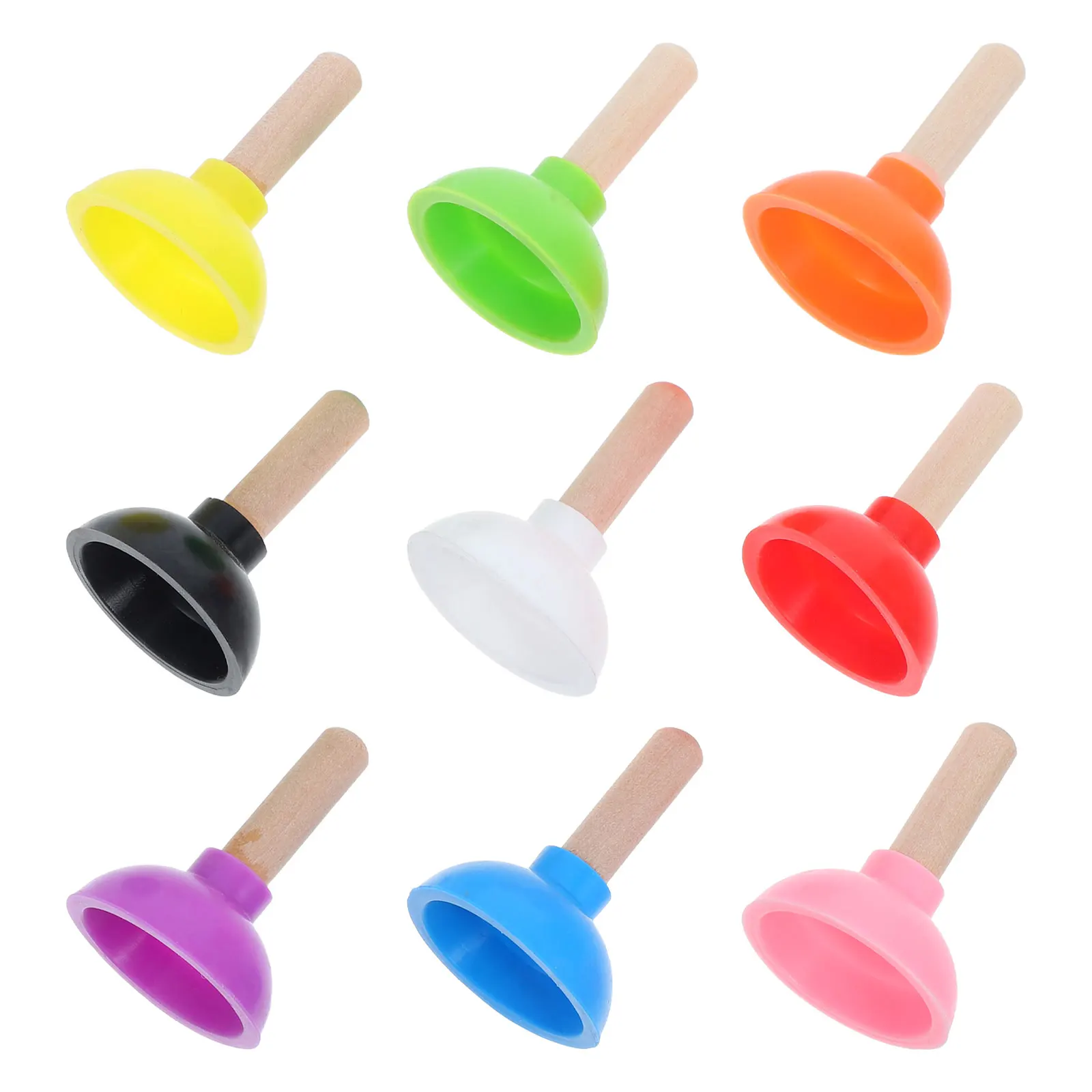 

9pcs Tricks Props Creative Plunger Accessories Realistic Stage Prank Toys Portable Plastic Mini Toilet