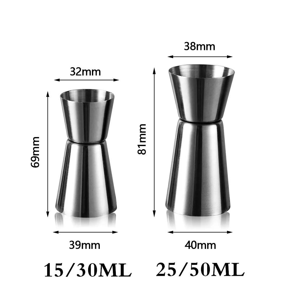 1Pcs 15/30ML 25/50ML Measure Cup Bar Party Wine Cocktail Shaker Jigger Single Double Shot Short Drink rectification mixed drink