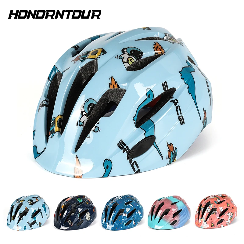HONORTOUR Children\'s Bicycle Helmet Is Lightweight and Breathable Outdoor Balance Car Skateboard Helmet Cartoon Pattern Design