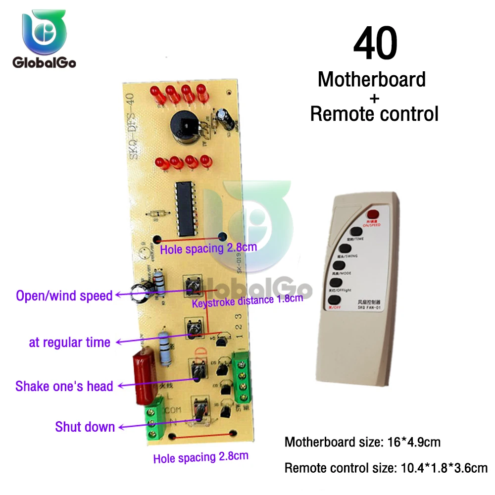 Air Conditioner Control Panel with Remote Control Cooling Fan / Floor Fan Universal Maintenance Circuit Control Board 220V