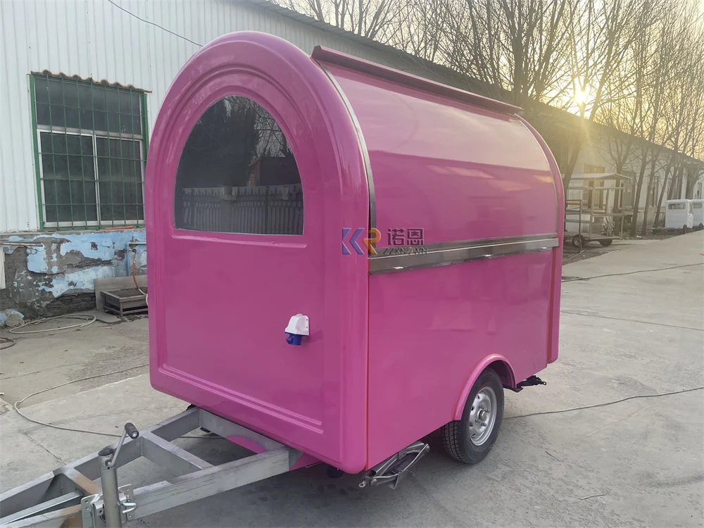 Coffee Trailer Concession Snack Ice Cream Kiosk Fully Equipments Customize Size Fast Food Truck Trailer