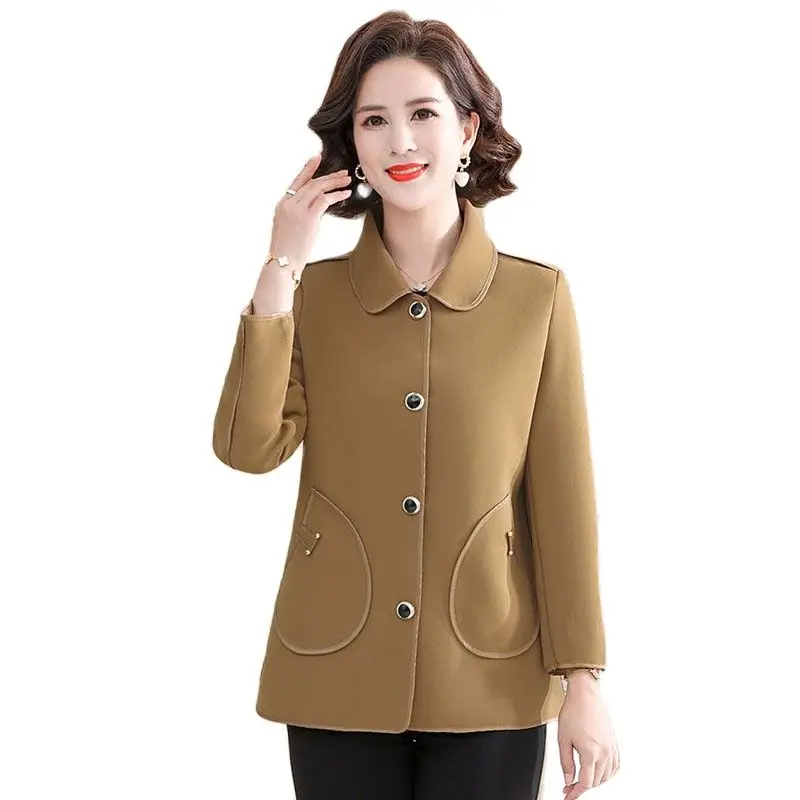 

Middle-aged Fashion Spring Thin Coat Solid Color Top 2023 New Casual Women Spring And Autumn Slim Windbreaker Tide5XL