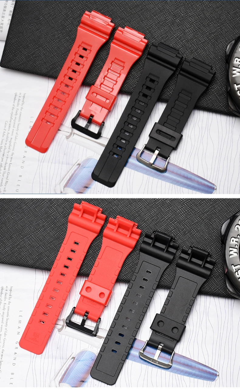 سيليكون الراتنج حزام الساعات ل C-asio AQ-S810w/800 AQS810WC 5208 TRT-110H AEQ-110w AE-1000W W-735H SGW-300H MRW-200H F-180WH حزام #4