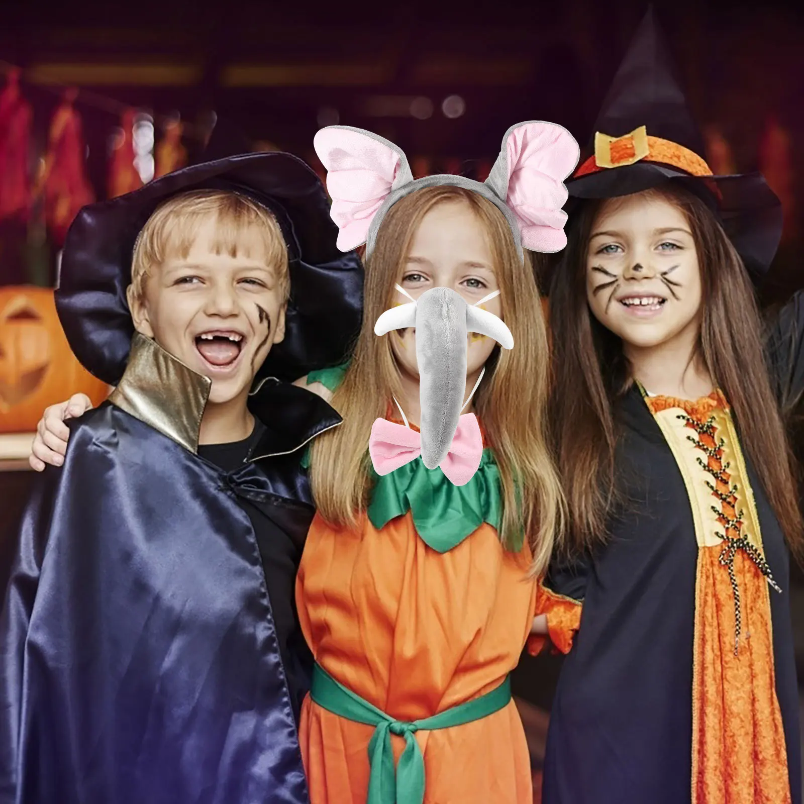 1 set di costumi con fascia per elefante, morbidi e confortevoli, accessori cosplay, maschera per feste, festival di compleanno in maschera