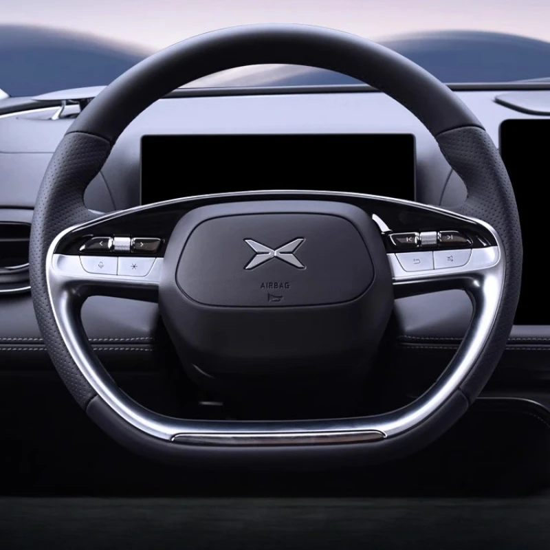 

For XPeng MONA M03/G6/P7 + Plus/P7i/G9/X9/P5 Interior Products Leather Hand Sewn Steering Wheel Grip Car Accessories Tools Auto