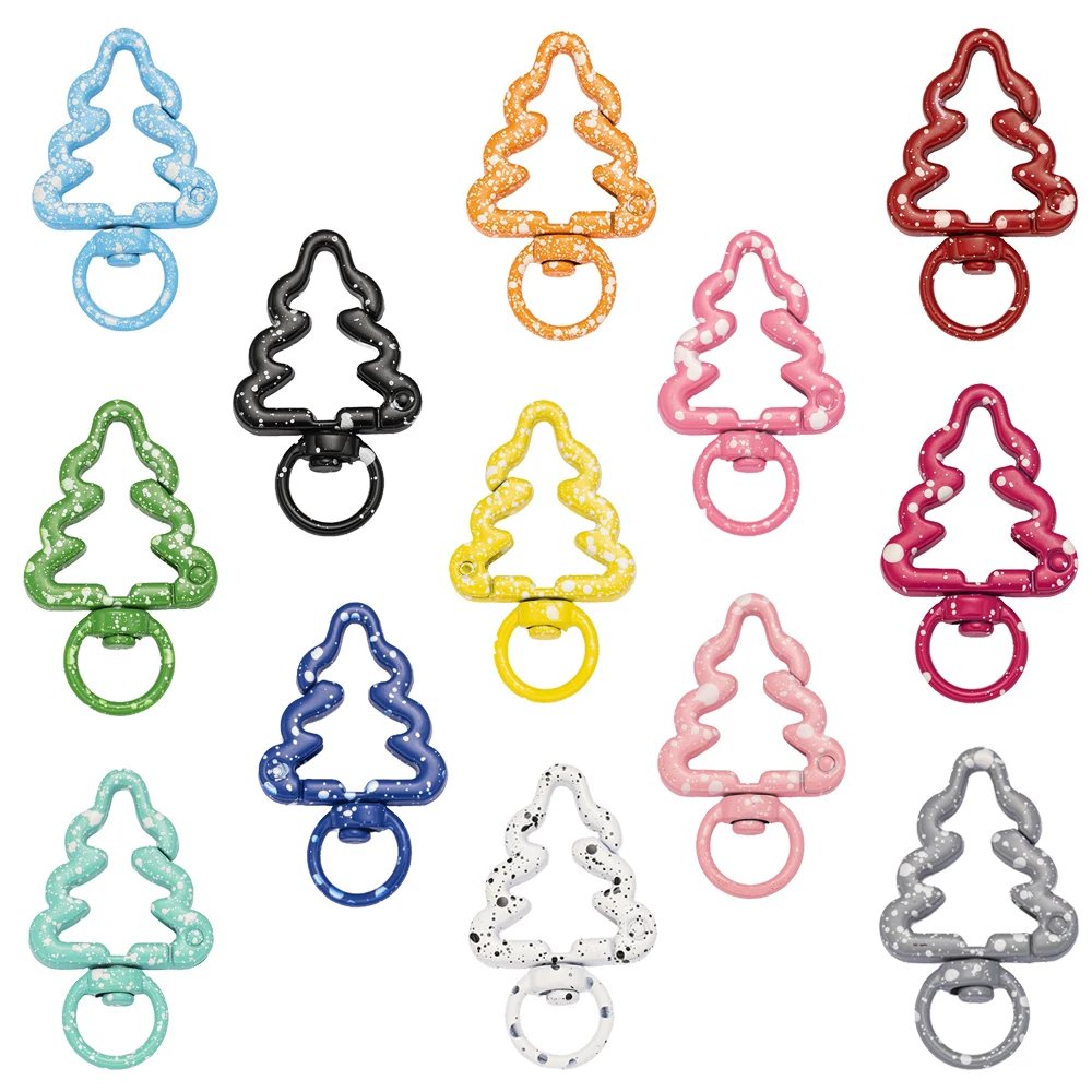 

5pcs Christmas Tree Metal Lobster Claw Clasps Swivel Lanyards Trigger Snap Hooks Strap for Keychain Key Rings Connector DIY Bags