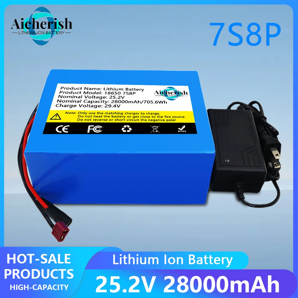 

New 7S8P 25.2V 28000mAh Rechargeable Lithium Battery Pack,for electric bicycle motors scooters Replacement Li-ion battery