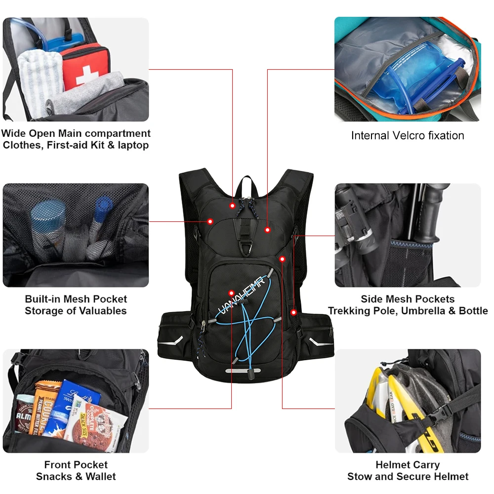 1Pcs Hydration Backpack Water Bladder Women Men Lightweight Hiking Backpack Cycling Sports Running Water Pack Hydration Storage