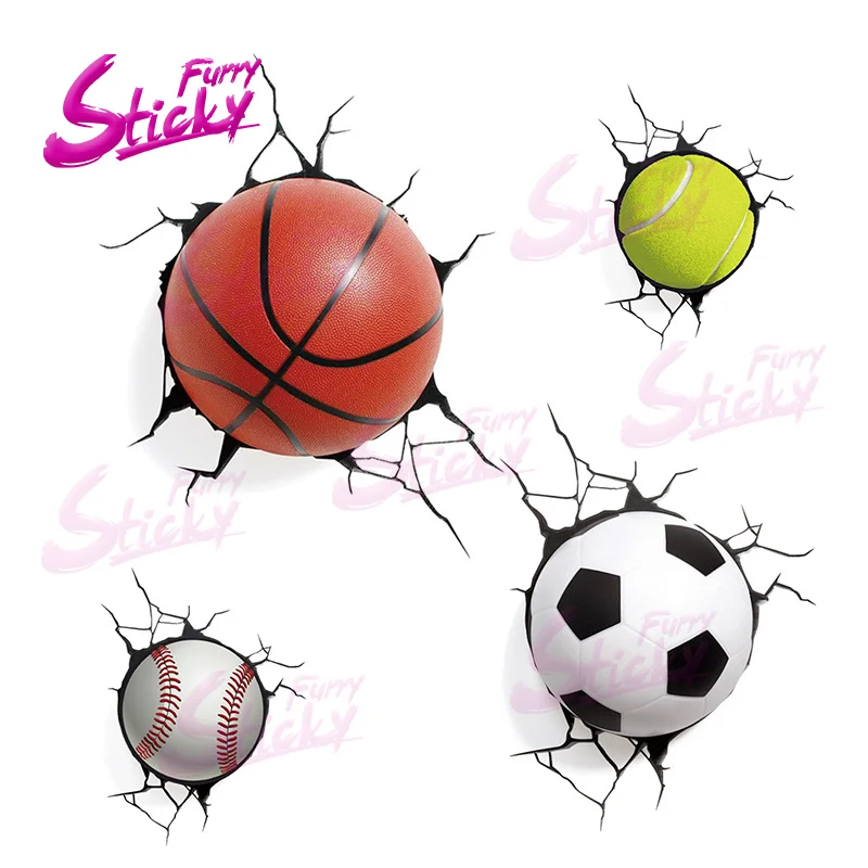 

3D Stickers Personality Car Stickers Football Basketball Tennis Baseball car sticker decal car Accessories