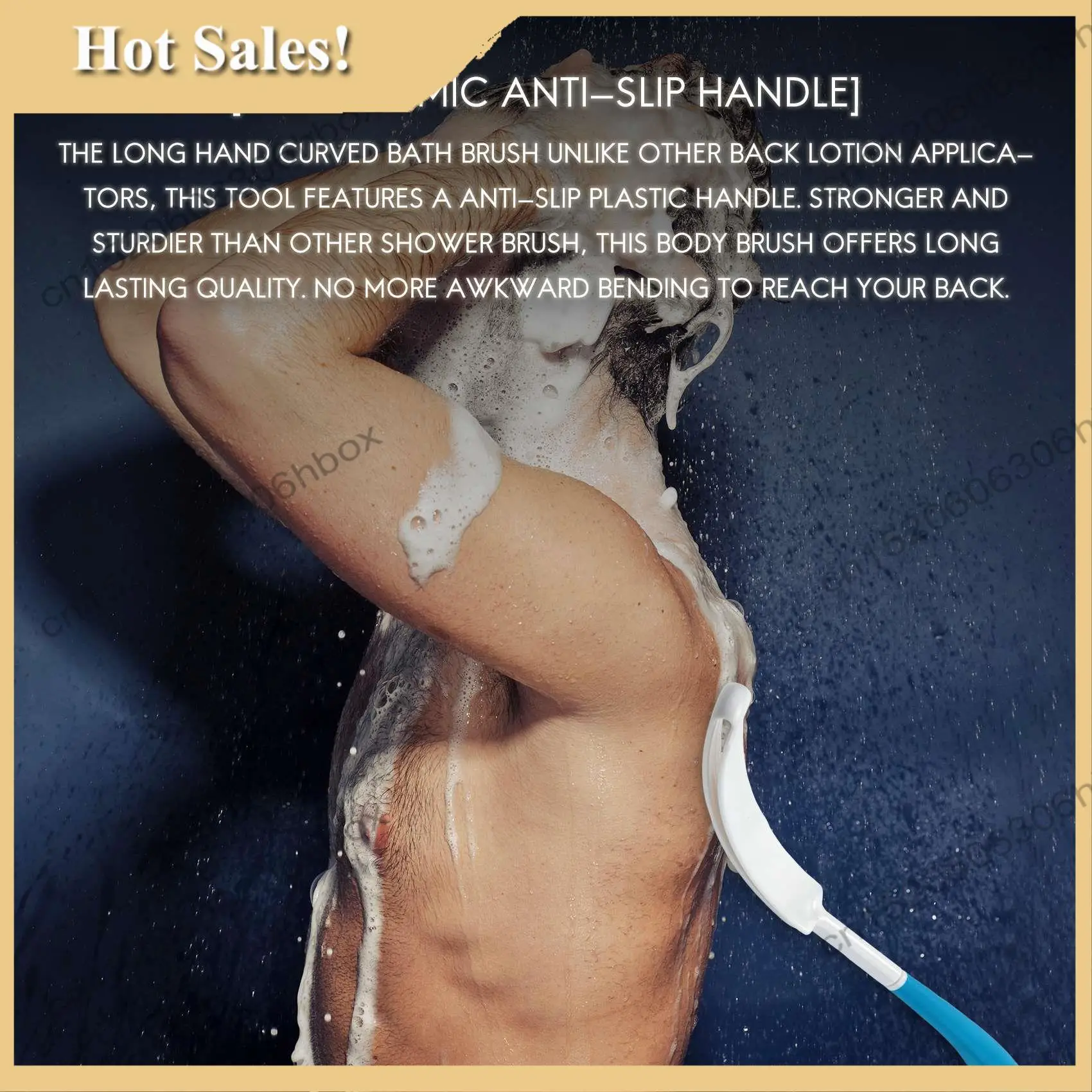 

-HOPE Back Shower Brush Easy-To-Reach Body Brush With Non-Slip Handle Long Curved Shower Brush Suitable For Elderly Shower