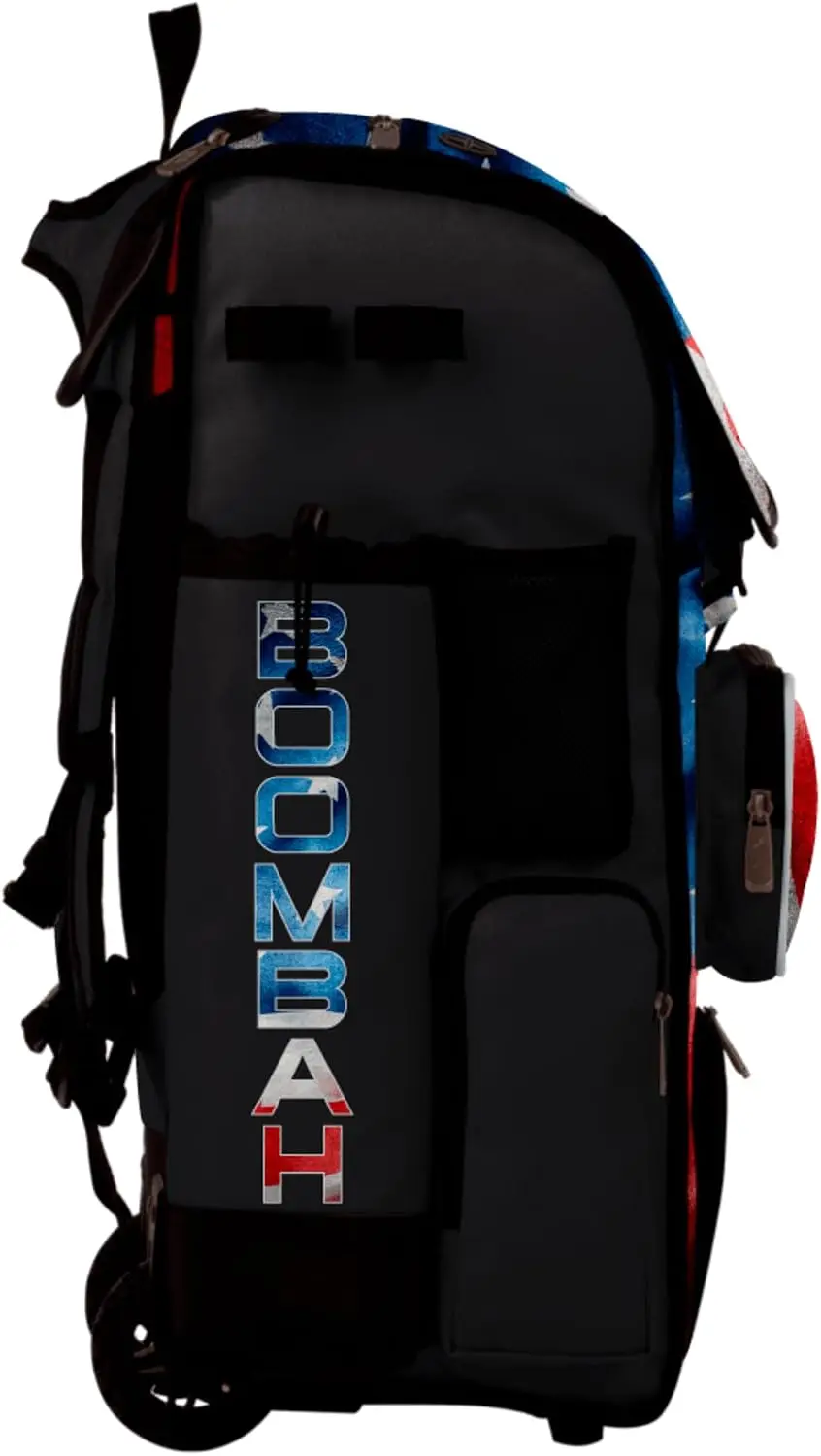 Wheeled Backpack Rolling Bat Bag Hybrid Red White Black USA Baseball Grand Slam