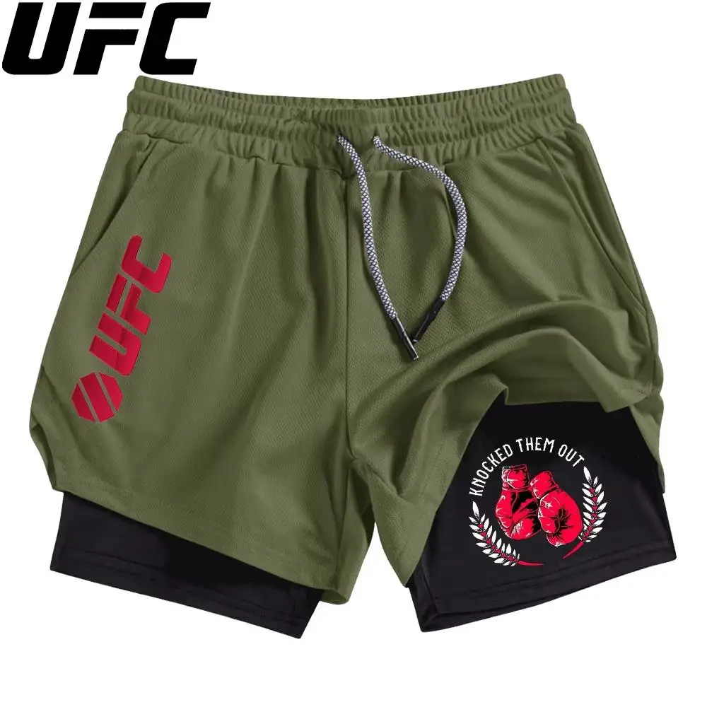 

Men's Running Shorts, Summer Sports Double Layer 2-in-1 Training Pants, Men's Athletic Shorts HX0025