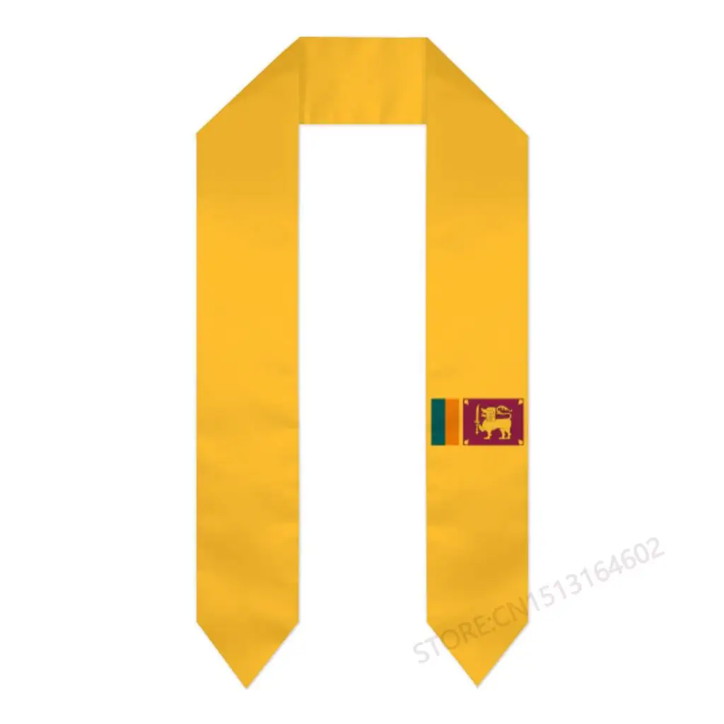 Custom Name Or Logo Sri Lanka Flag Scarf Graduation Stole Sash International Study Abroad Class of 2023 Shawl