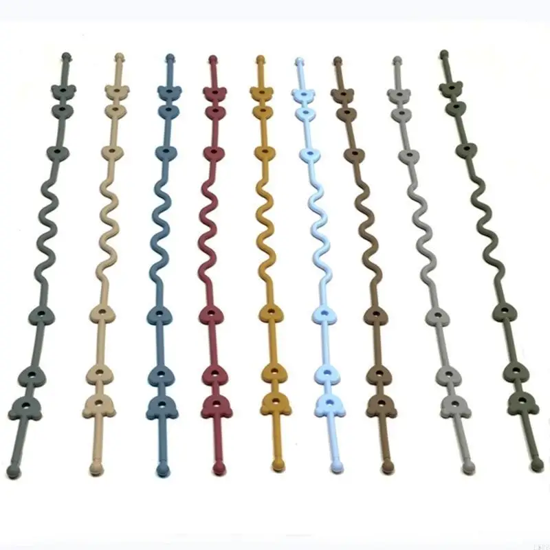 安全ストラップベビーカー & 椅子おもちゃホルダーシリコンおしゃぶりチェーンおもちゃ L8RB