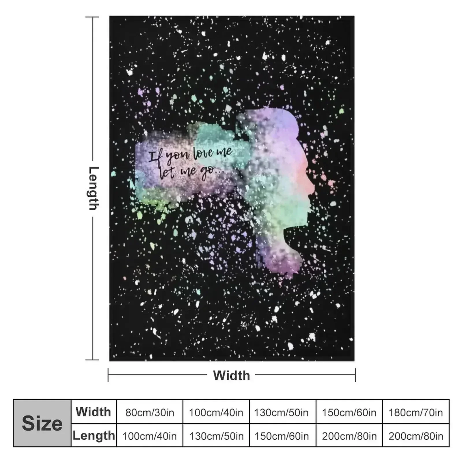 If you love me rainbow splatter paint Throw Blanket Custom Bed covers Flannels Retros Blankets