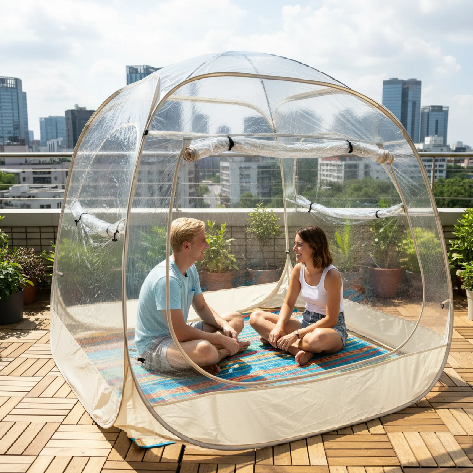 Pop Up Clear Bubble Tent 360 Degree Viewing PVC Transparent Tent Easy Setup Shelter for Ocean View Beach Outdoor